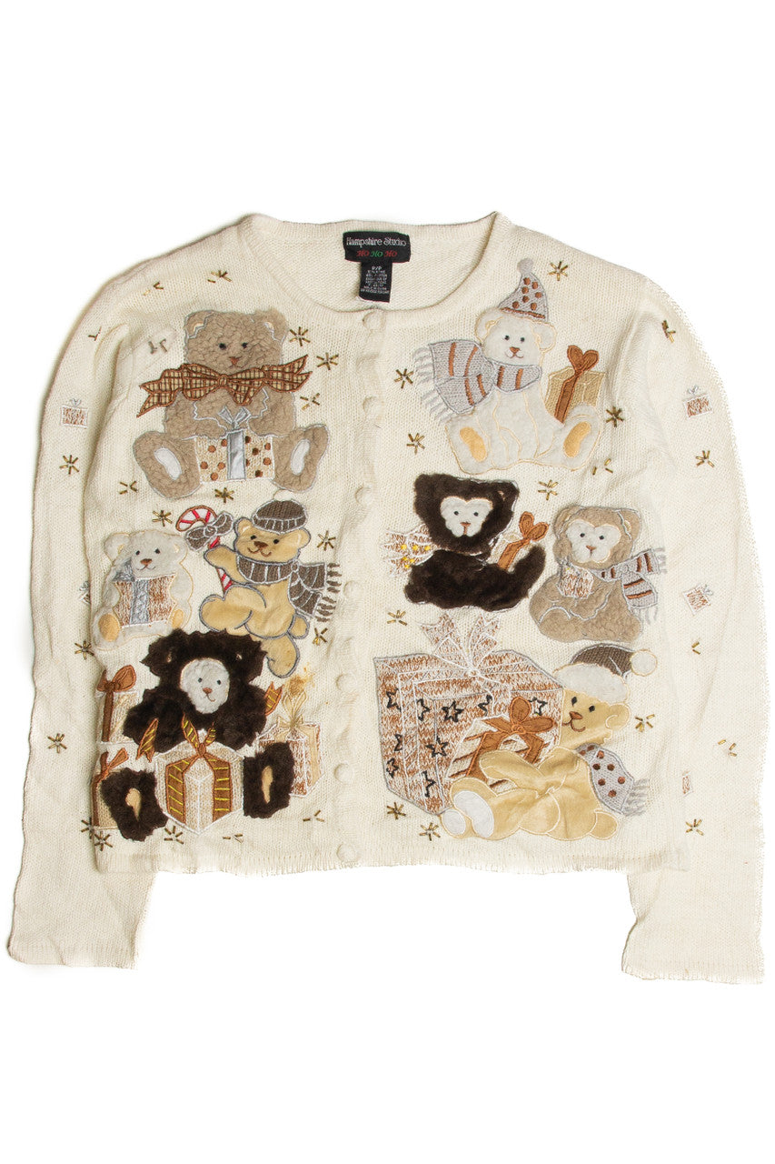 Vintage White Ugly Christmas Cardigan 62883