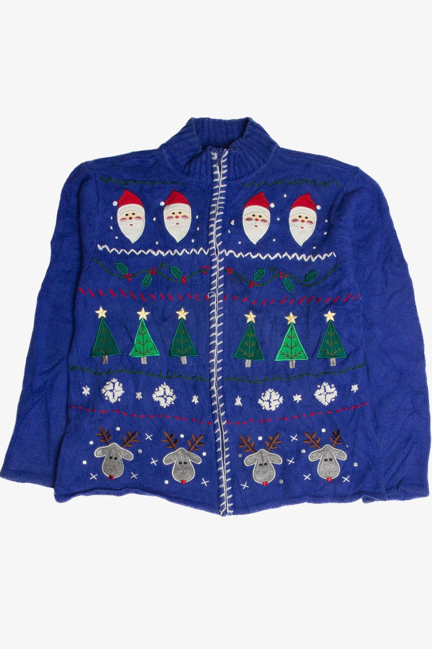 Vintage Blue Ugly Christmas Cardigan 59852