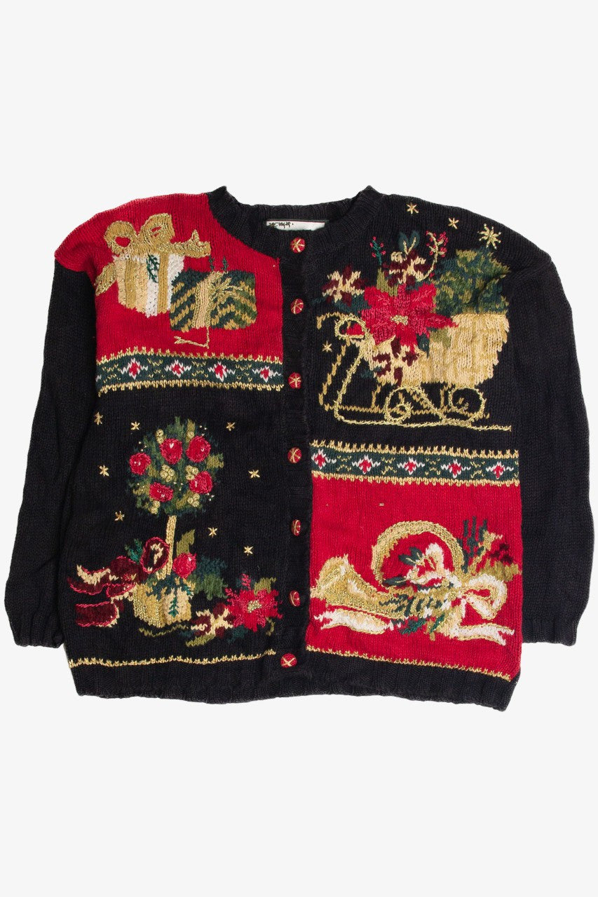 Vintage Black Ugly Christmas Cardigan 62408