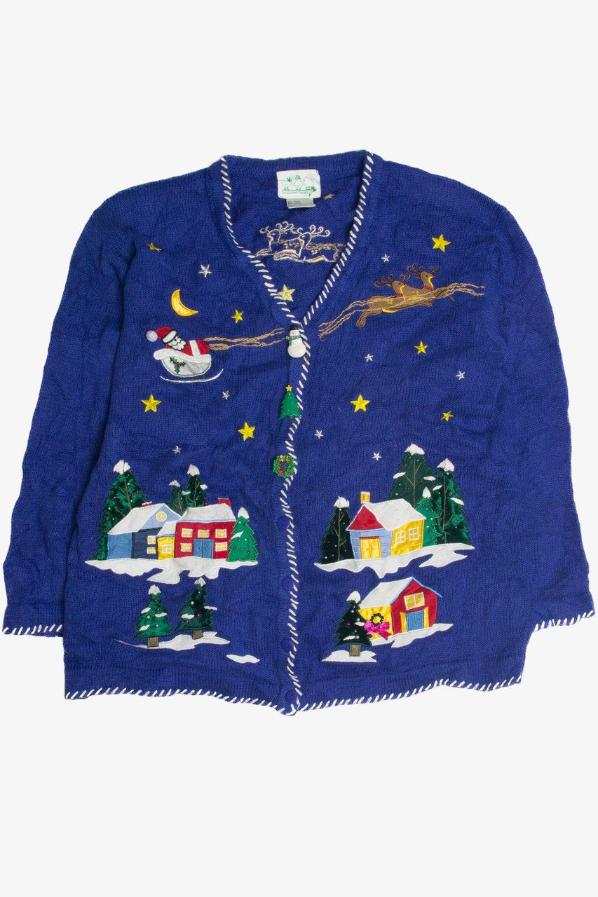 Vintage Blue Ugly Christmas Cardigan 60903