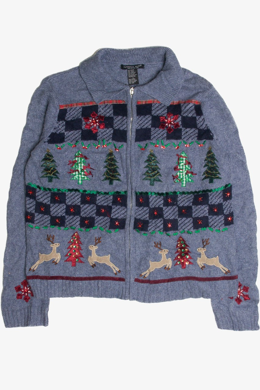 Vintage Blue Ugly Christmas Cardigan 60895