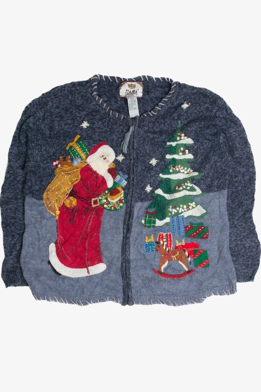 Vintage Blue Ugly Christmas Cardigan 60904