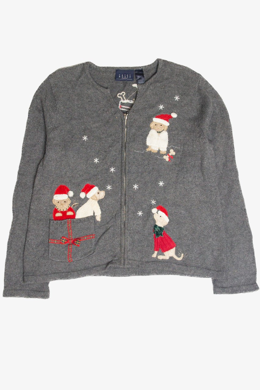 Vintage Gray Ugly Christmas Cardigan 63365