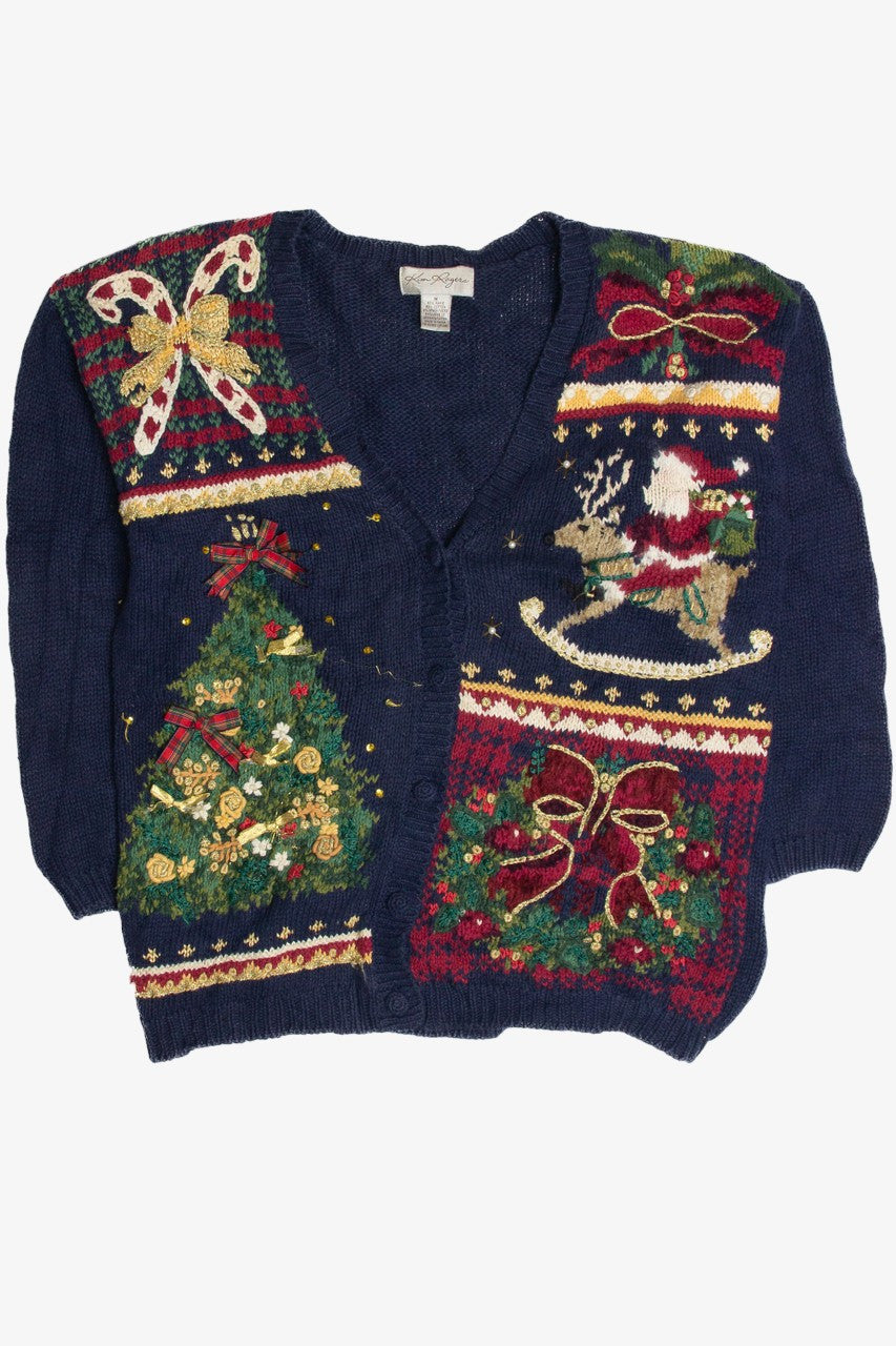 Vintage Blue Ugly Christmas Cardigan 59966