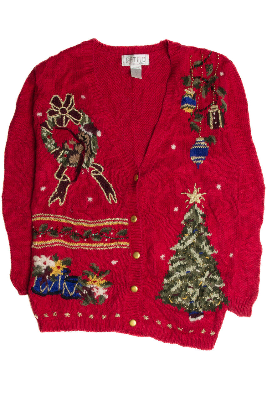Vintage Red Ugly Christmas Cardigan 62849