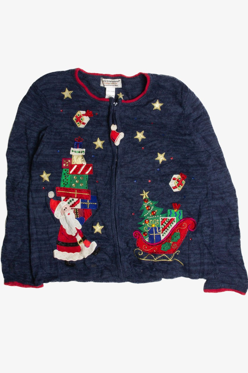 Vintage Blue Ugly Christmas Cardigan 59651