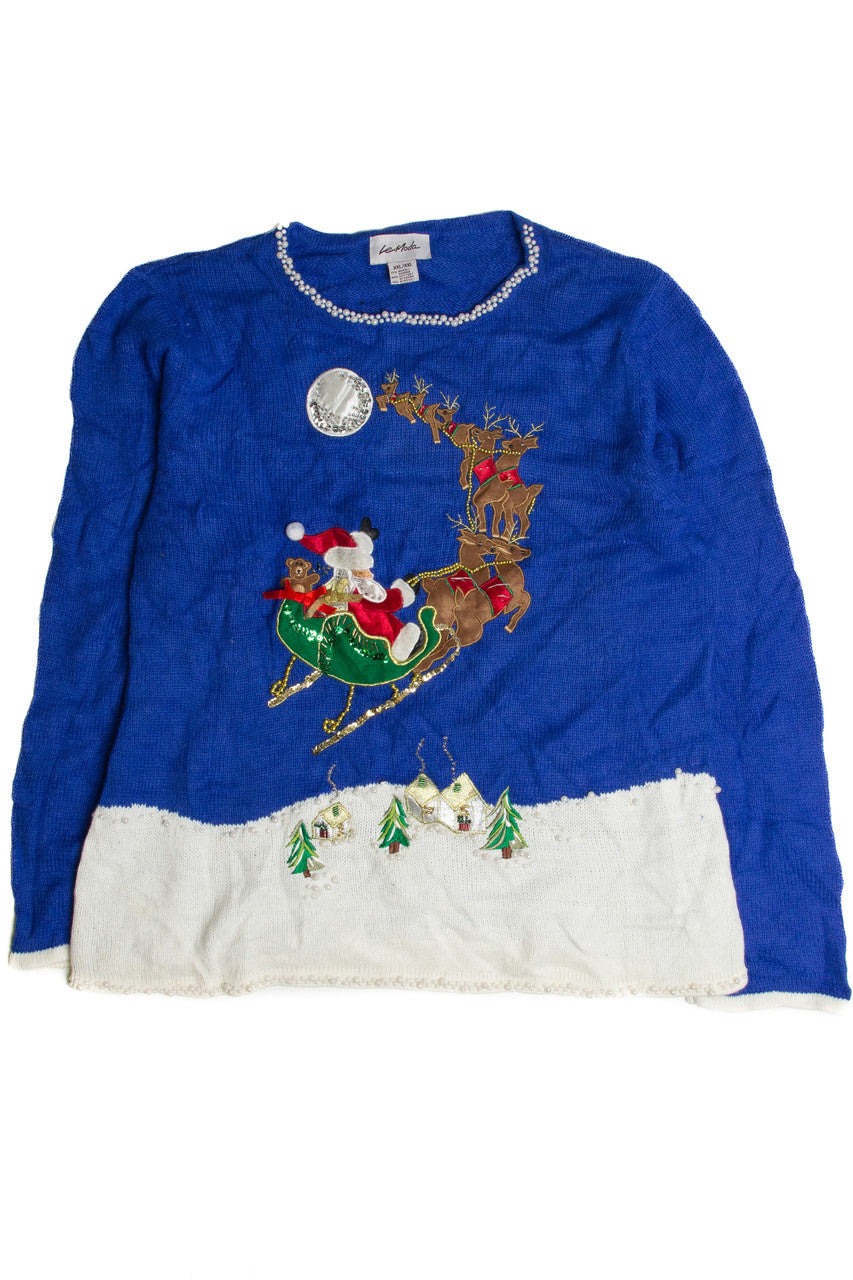 Vintage Blue Ugly Christmas Sweater 62888