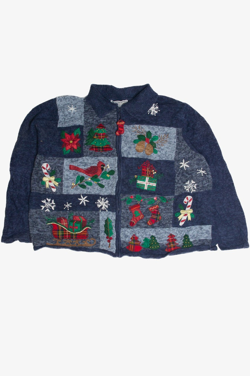 Vintage Blue Ugly Christmas Cardigan 59893