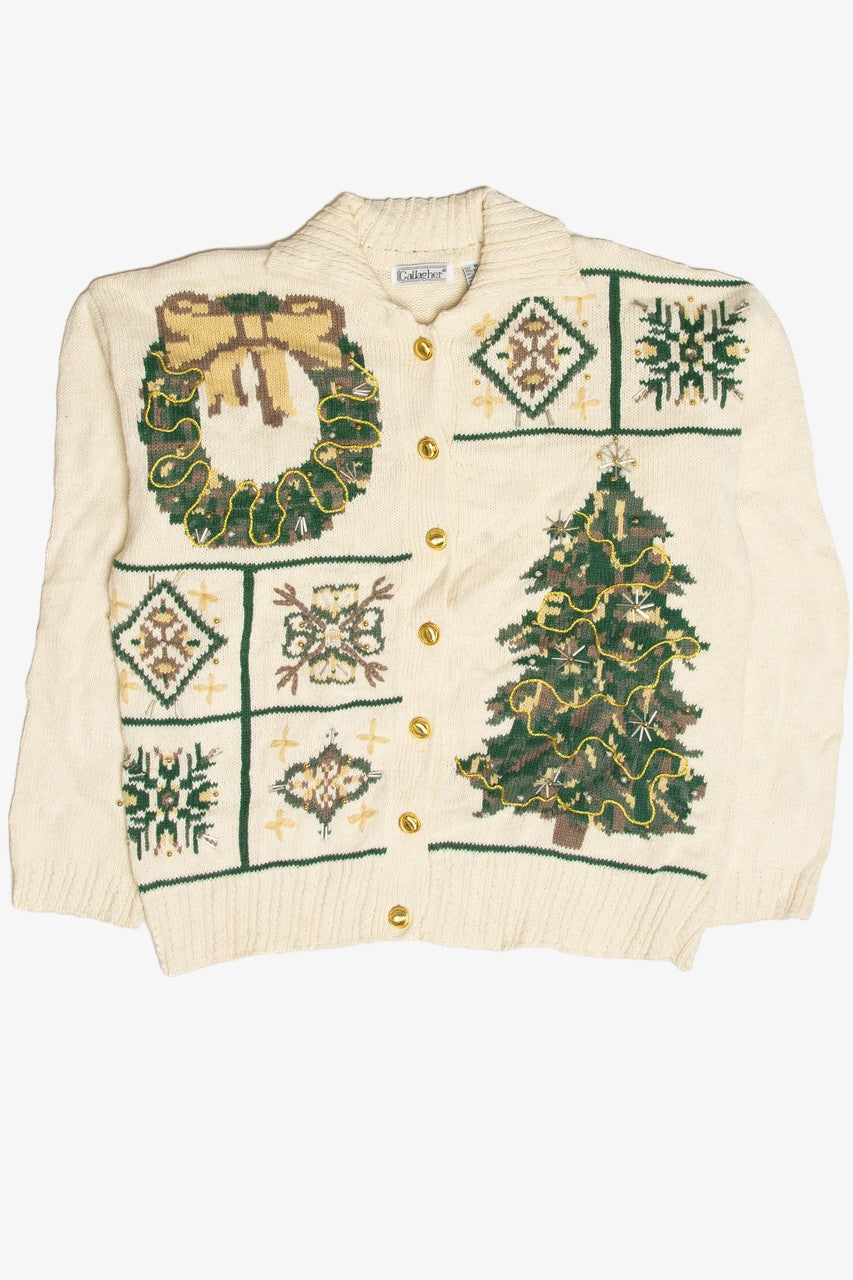 Vintage White Ugly Christmas Cardigan 63185