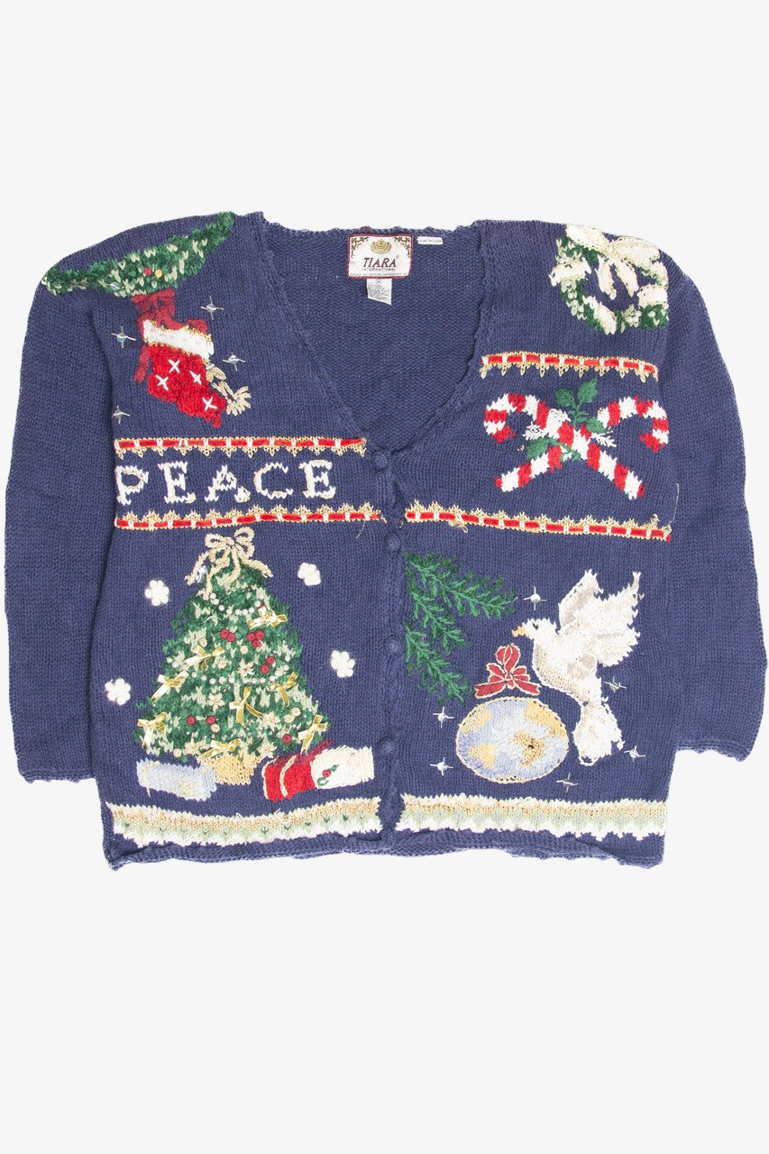 Vintage Blue Ugly Christmas Cardigan 63293