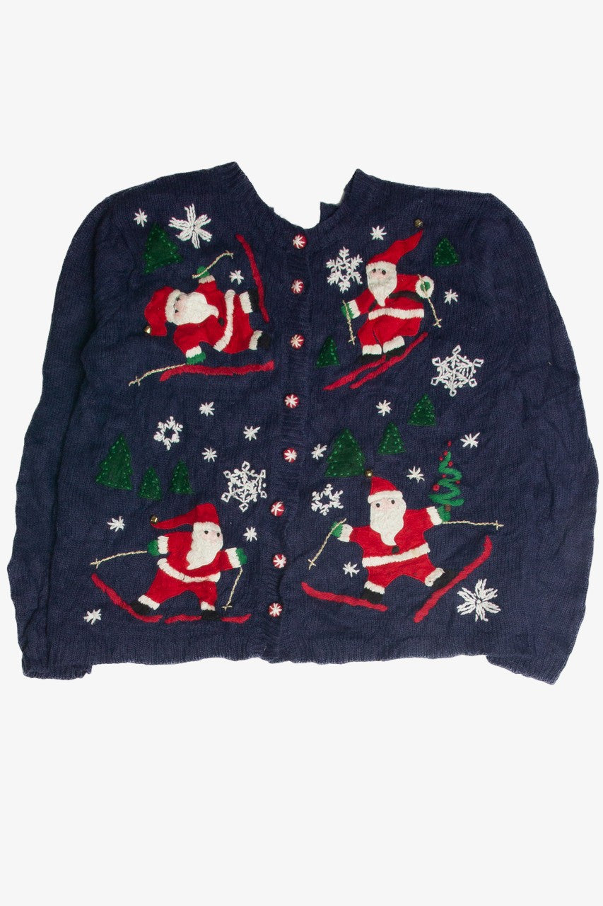 Vintage Blue Ugly Christmas Cardigan