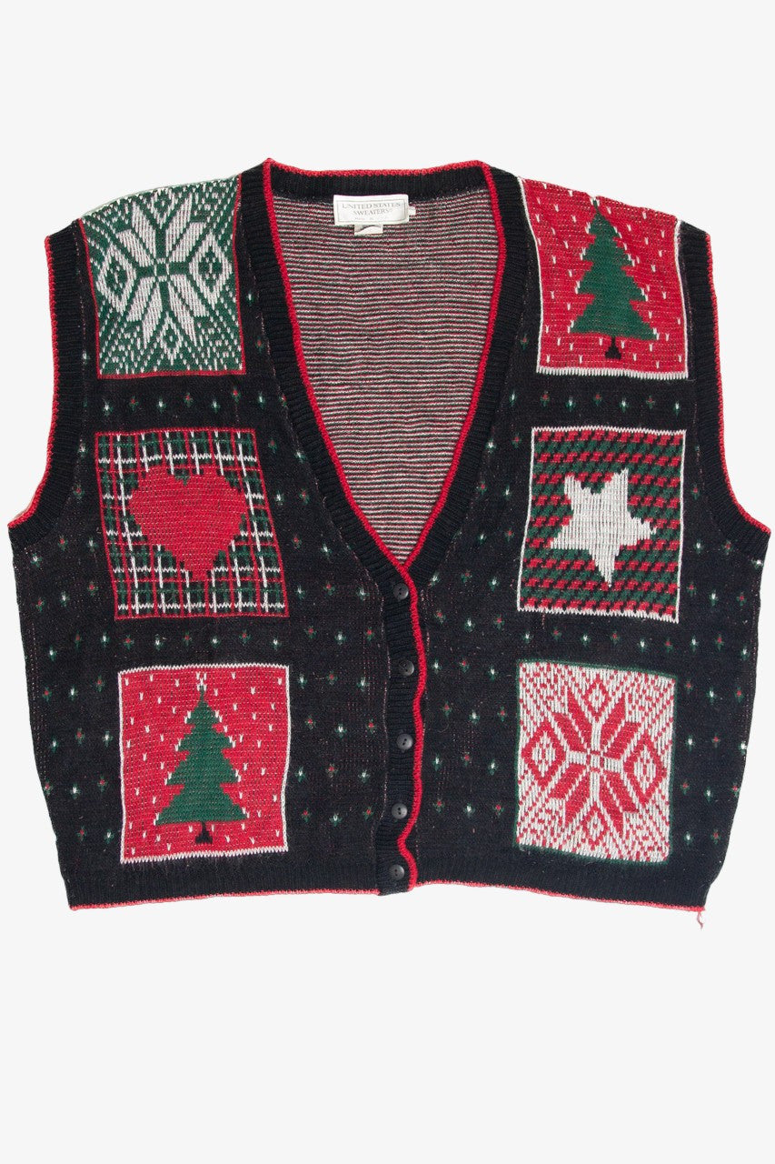 Vintage Black Ugly Christmas Vest 61814