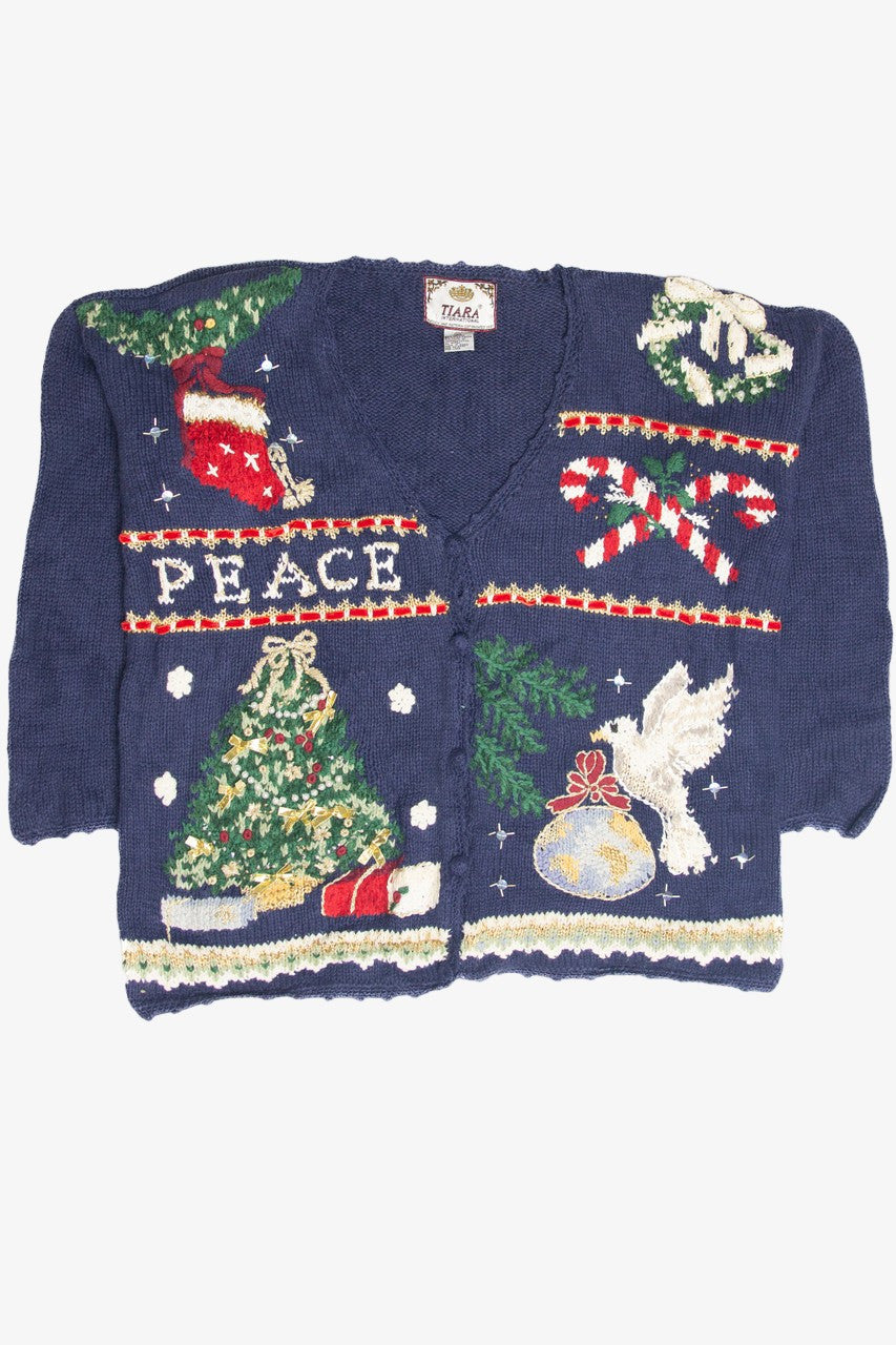Vintage Blue Ugly Christmas Cardigan 63303