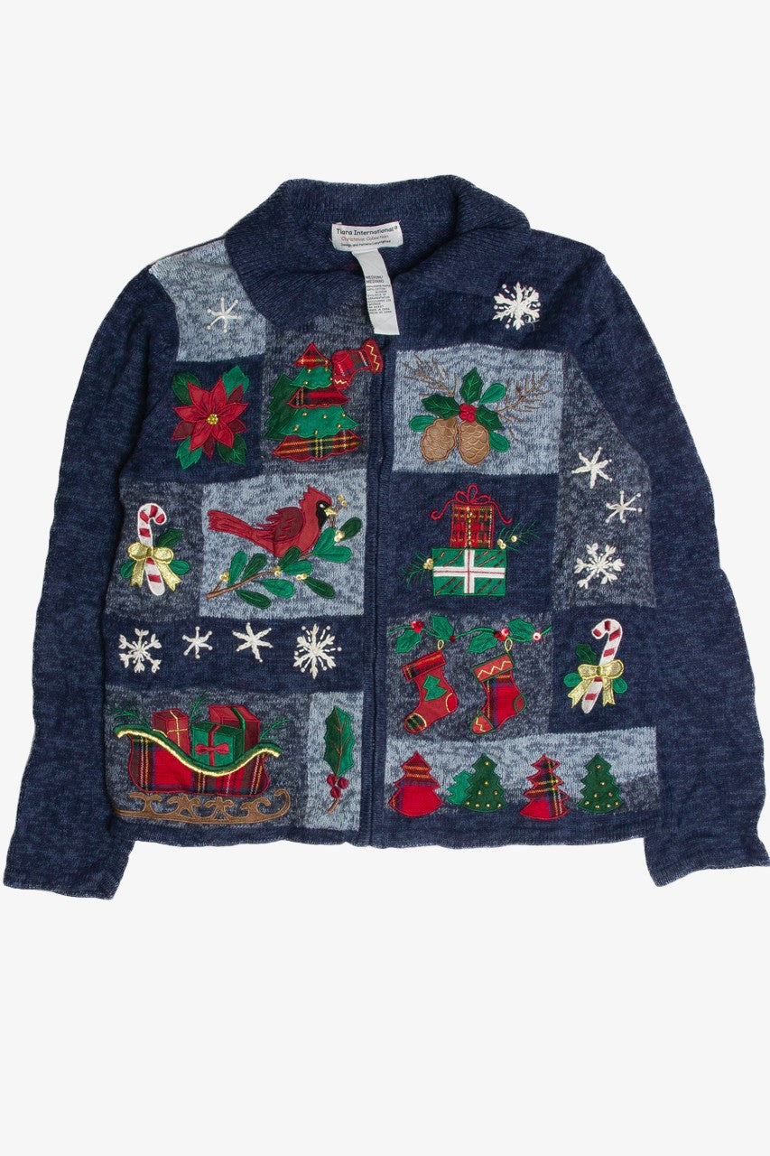 Vintage Blue Ugly Christmas Cardigan 59995