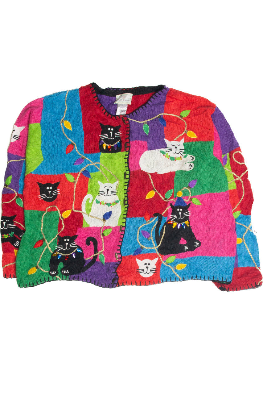 Vintage Cats Ugly Christmas Cardigan 59834