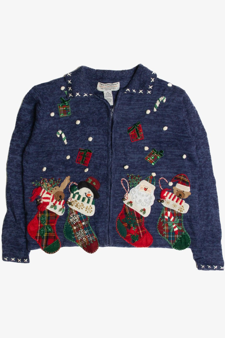 Vintage Blue Ugly Christmas Cardigan 59634
