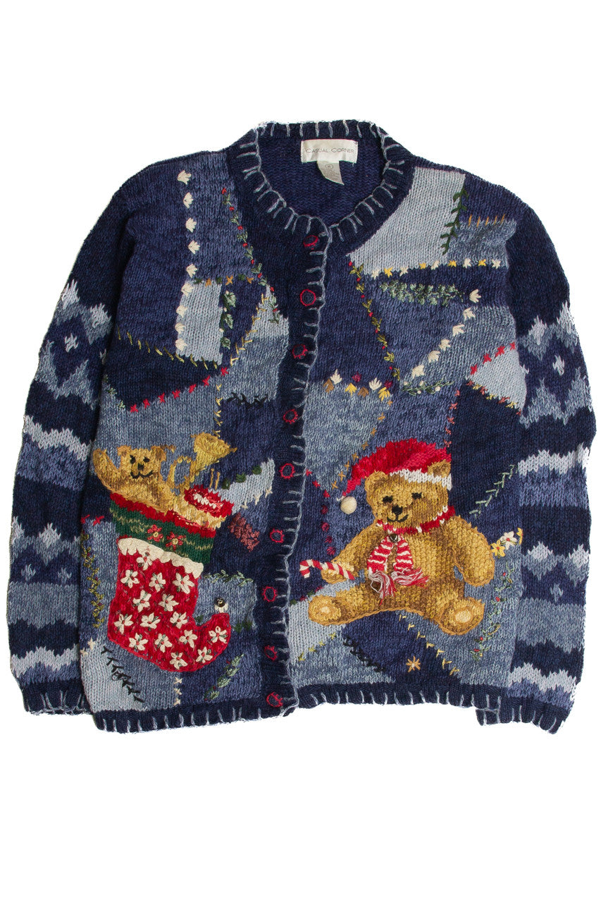 Vintage Blue Ugly Christmas Cardigan 62863