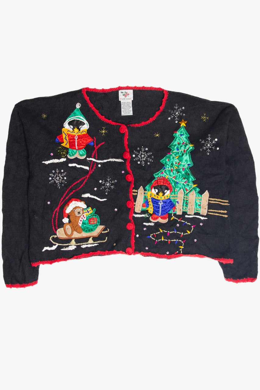 Vintage Black Ugly Christmas Cardigan 63227