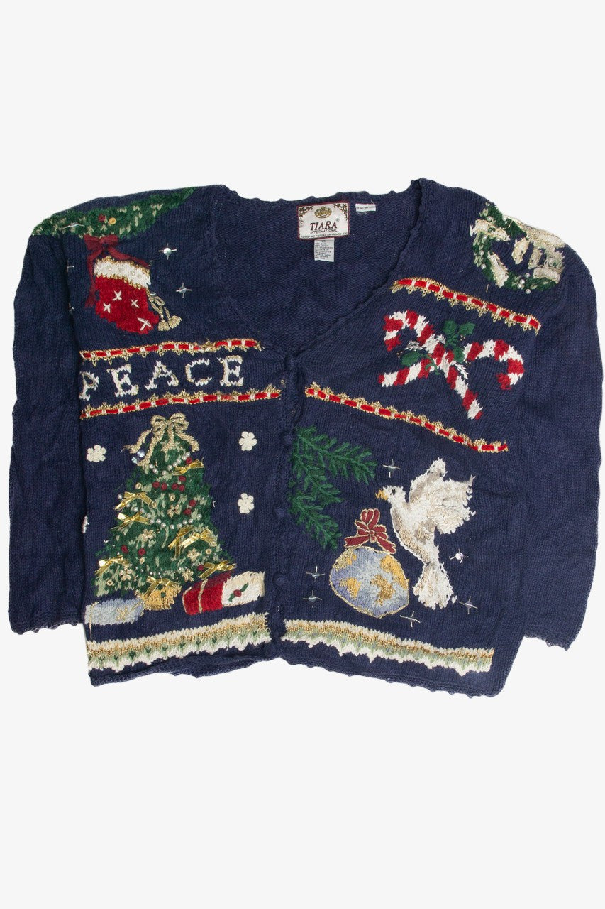 Vintage Blue Ugly Christmas Cardigan 59711
