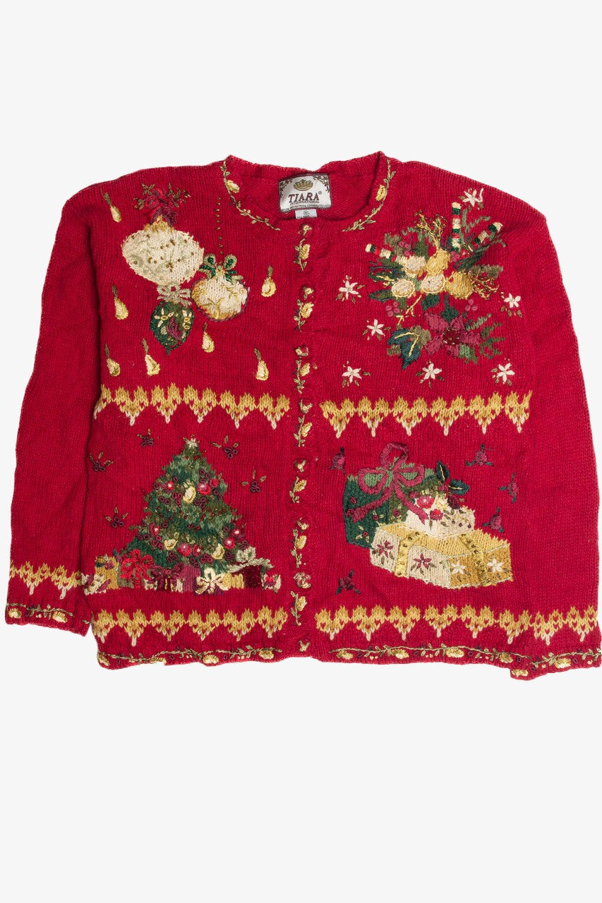 Vintage Red Ugly Christmas Cardigan 59967