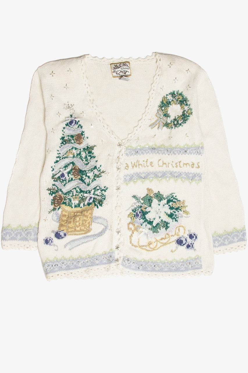 Vintage White Ugly Christmas Cardigan 63206