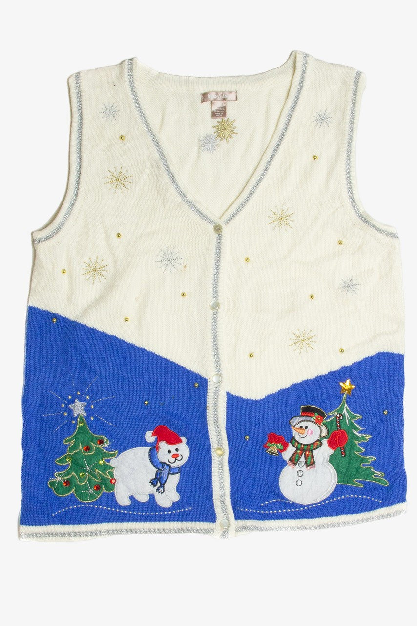 Vintage White Ugly Christmas Vest 62513
