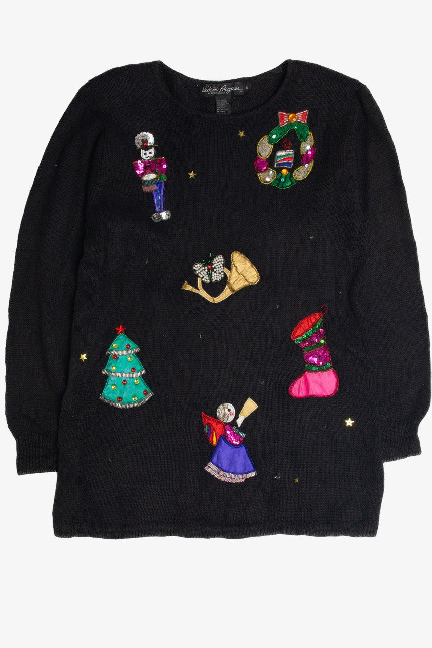 Vintage Black Ugly Christmas Sweater 62646