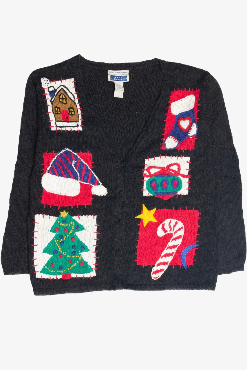 Vintage Black Ugly Christmas Cardigan 63329