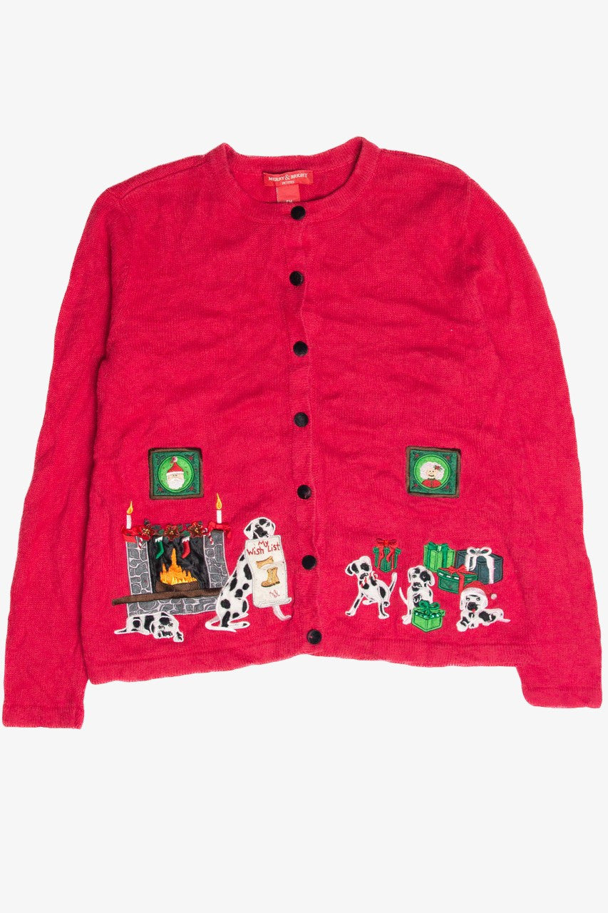 Vintage Red Dogs Ugly Christmas Cardigan 63403