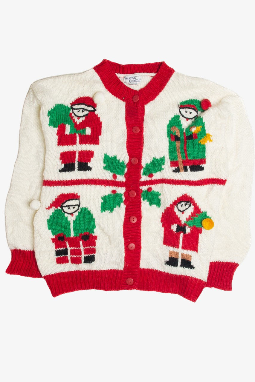 Vintage White Ugly Christmas Cardigan 62344