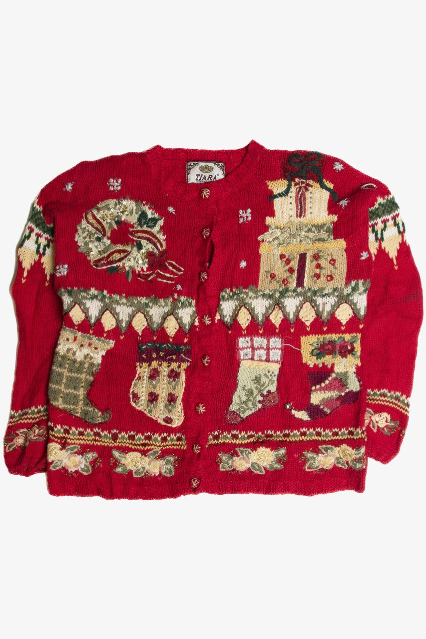 Vintage Red Ugly Christmas Cardigan 62900