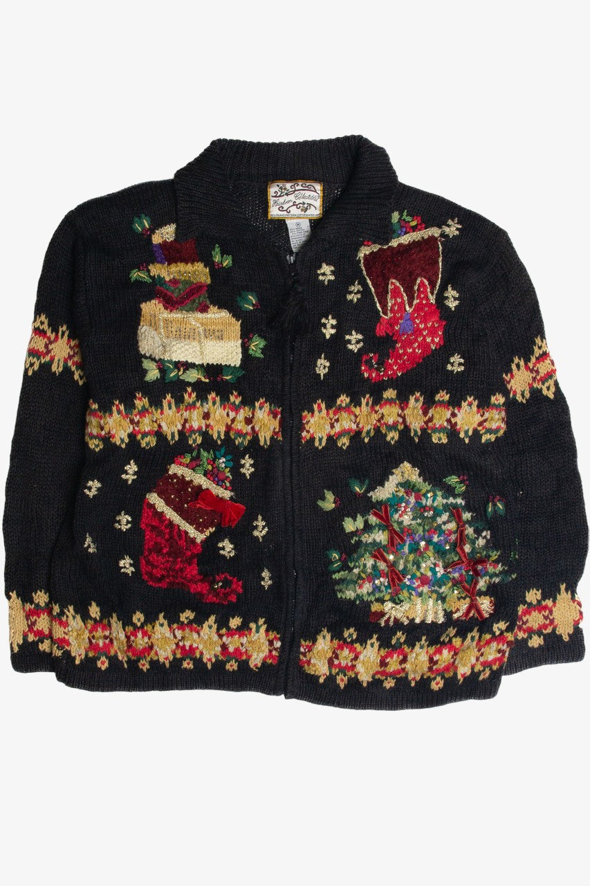 Vintage Black Ugly Christmas Cardigan 59804