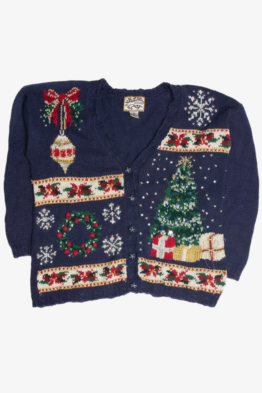 Vintage Blue Ugly Christmas Cardigan 59888