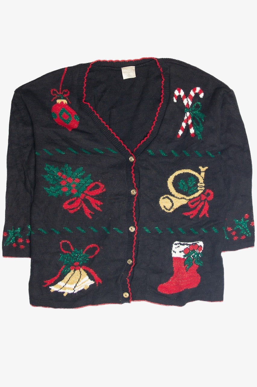 Vintage Black Ugly Christmas Cardigan 63254