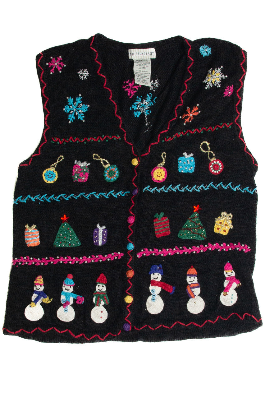 Vintage Black Ugly Christmas Vest 62613