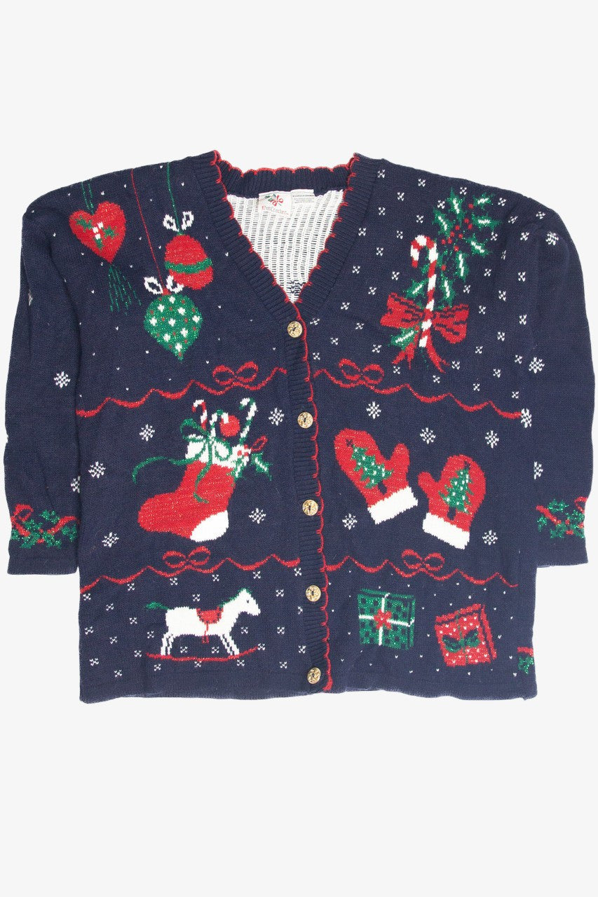 Vintage Blue Ugly Christmas Cardigan 63361