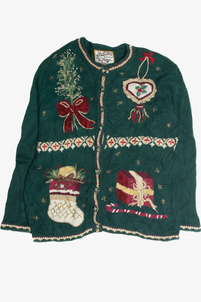 Vintage Green Ugly Christmas Cardigan 60901