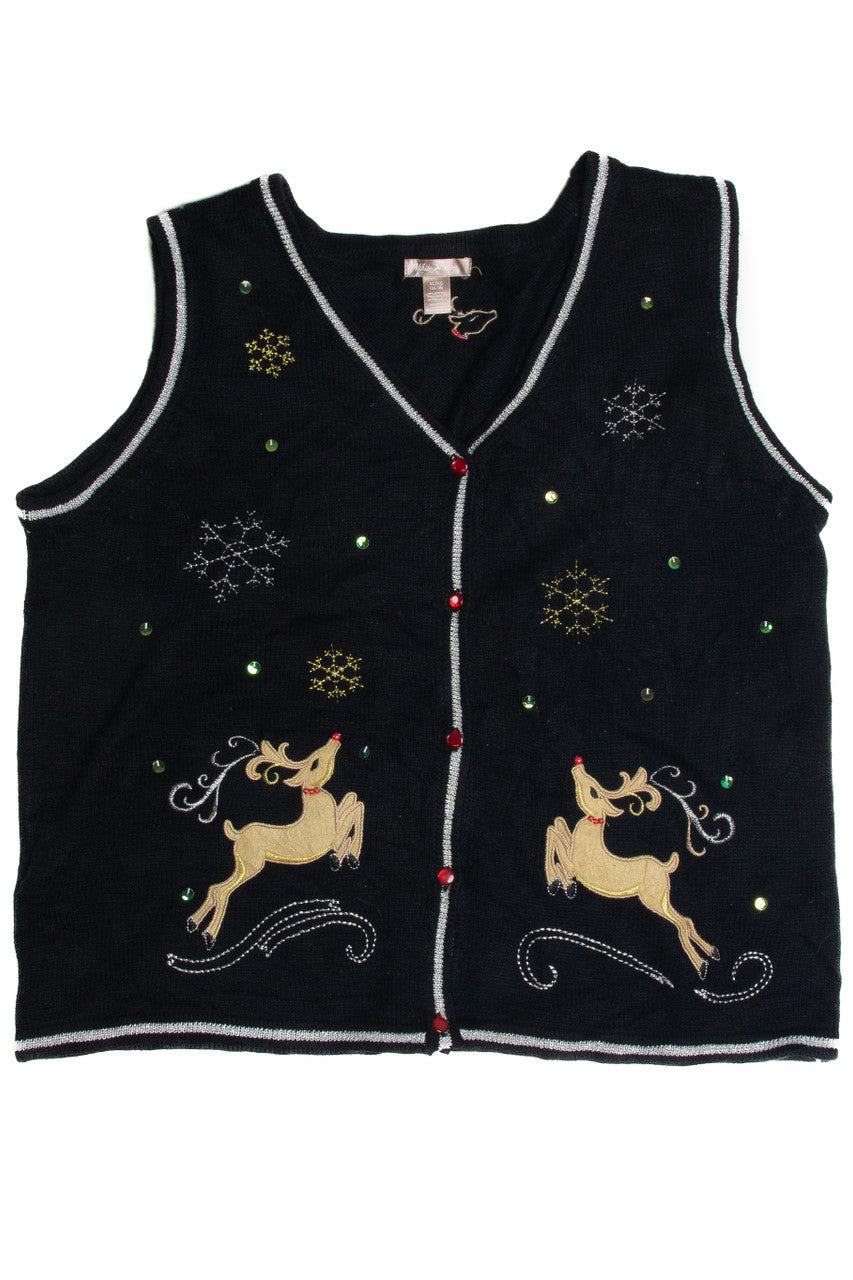 Vintage Black Ugly Christmas Vest 62583