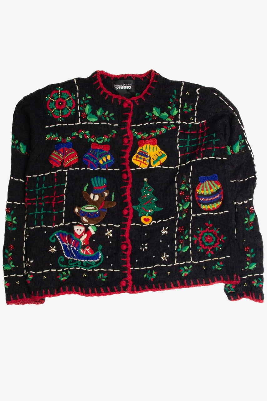 Vintage Black Ugly Christmas Cardigan 62633