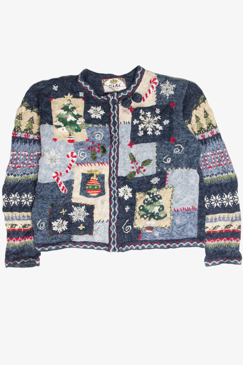 Vintage Blue Ugly Christmas Cardigan 63096