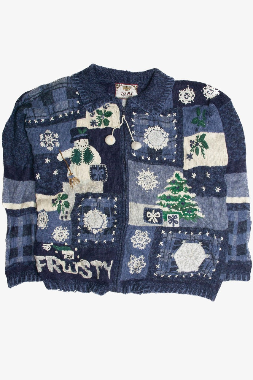 Vintage Blue Ugly Christmas Cardigan 59714