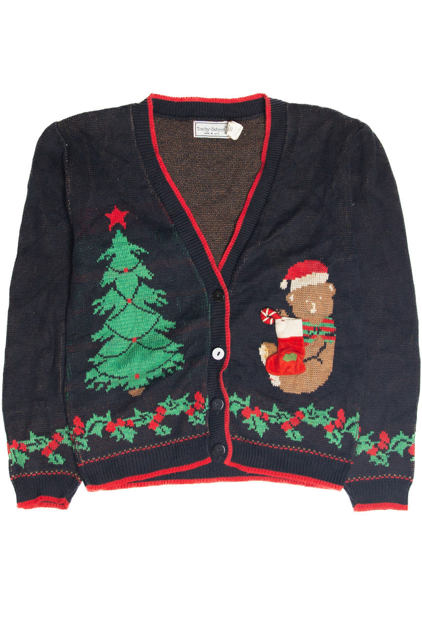 Vintage Black Ugly Christmas Cardigan 63268