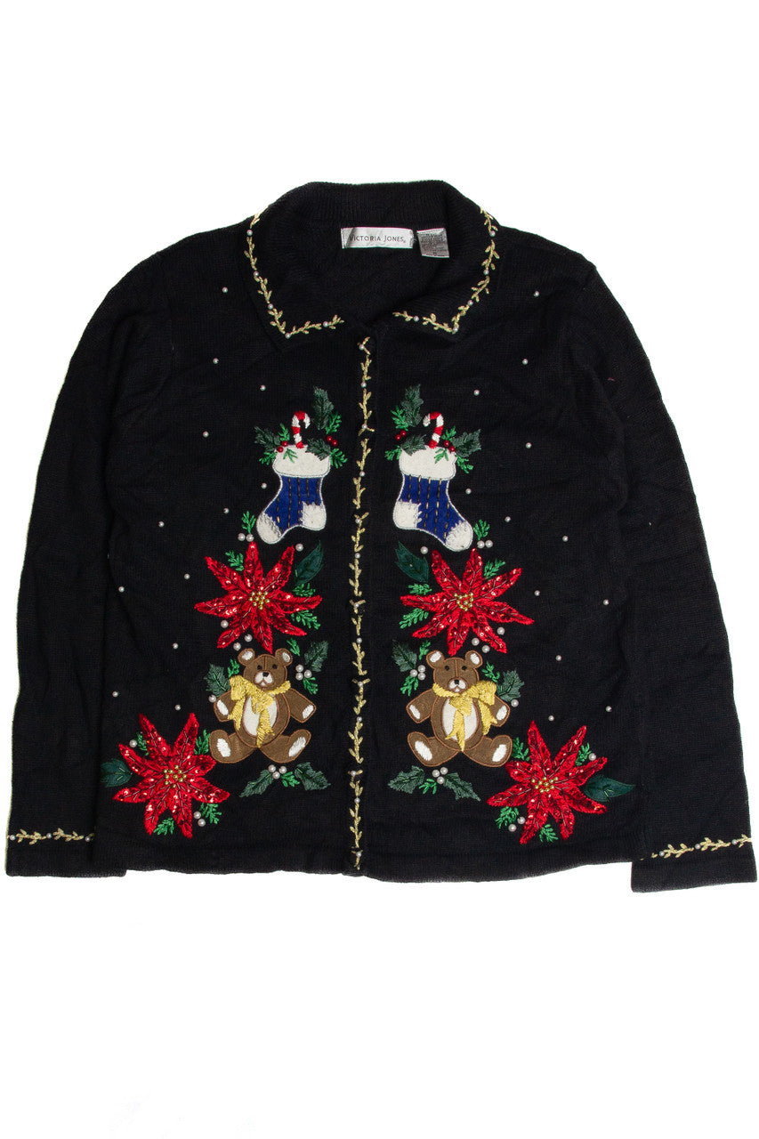 Vintage Black Ugly Christmas Cardigan 62842