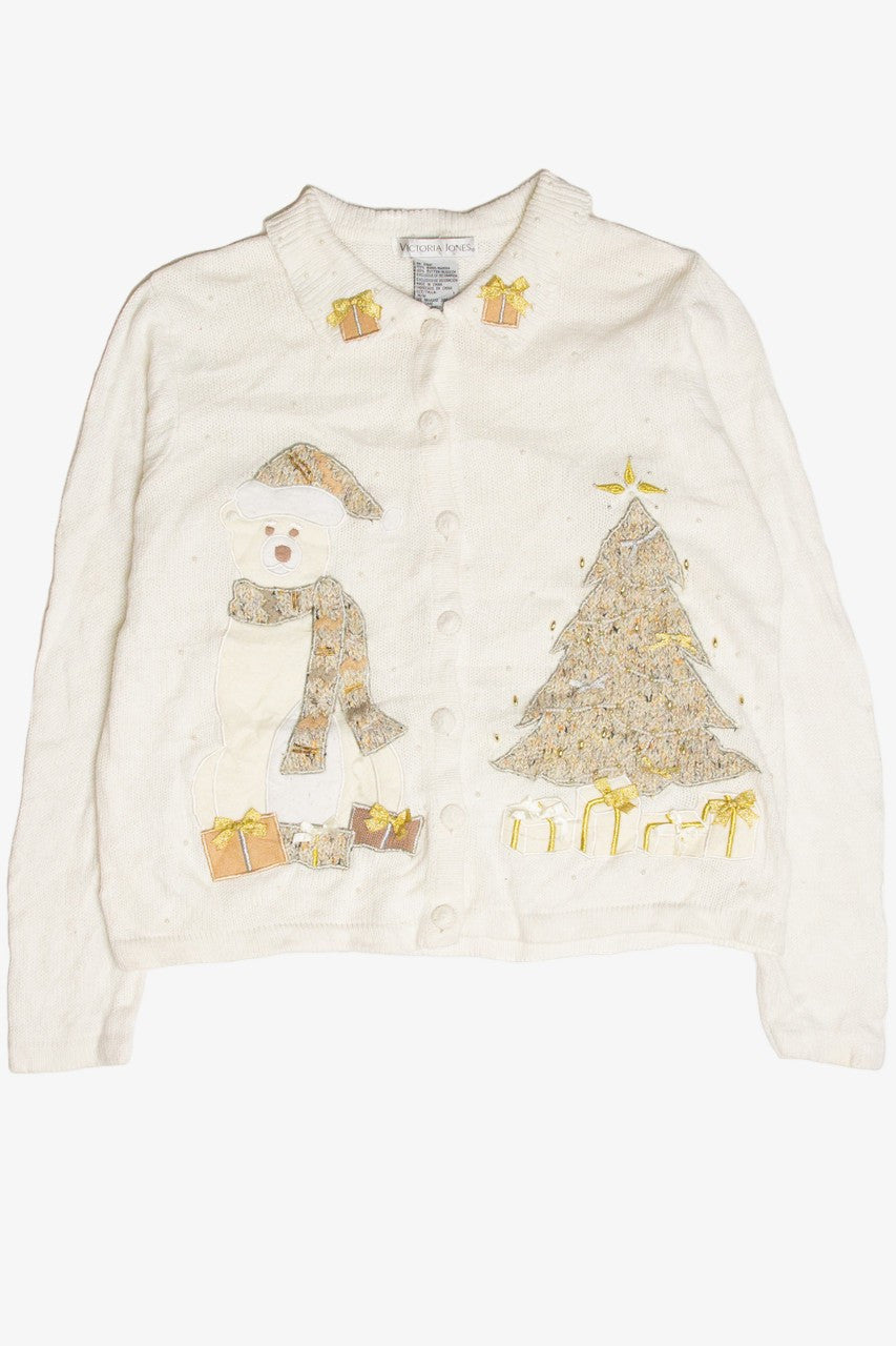 Vintage White Ugly Christmas Cardigan 63220