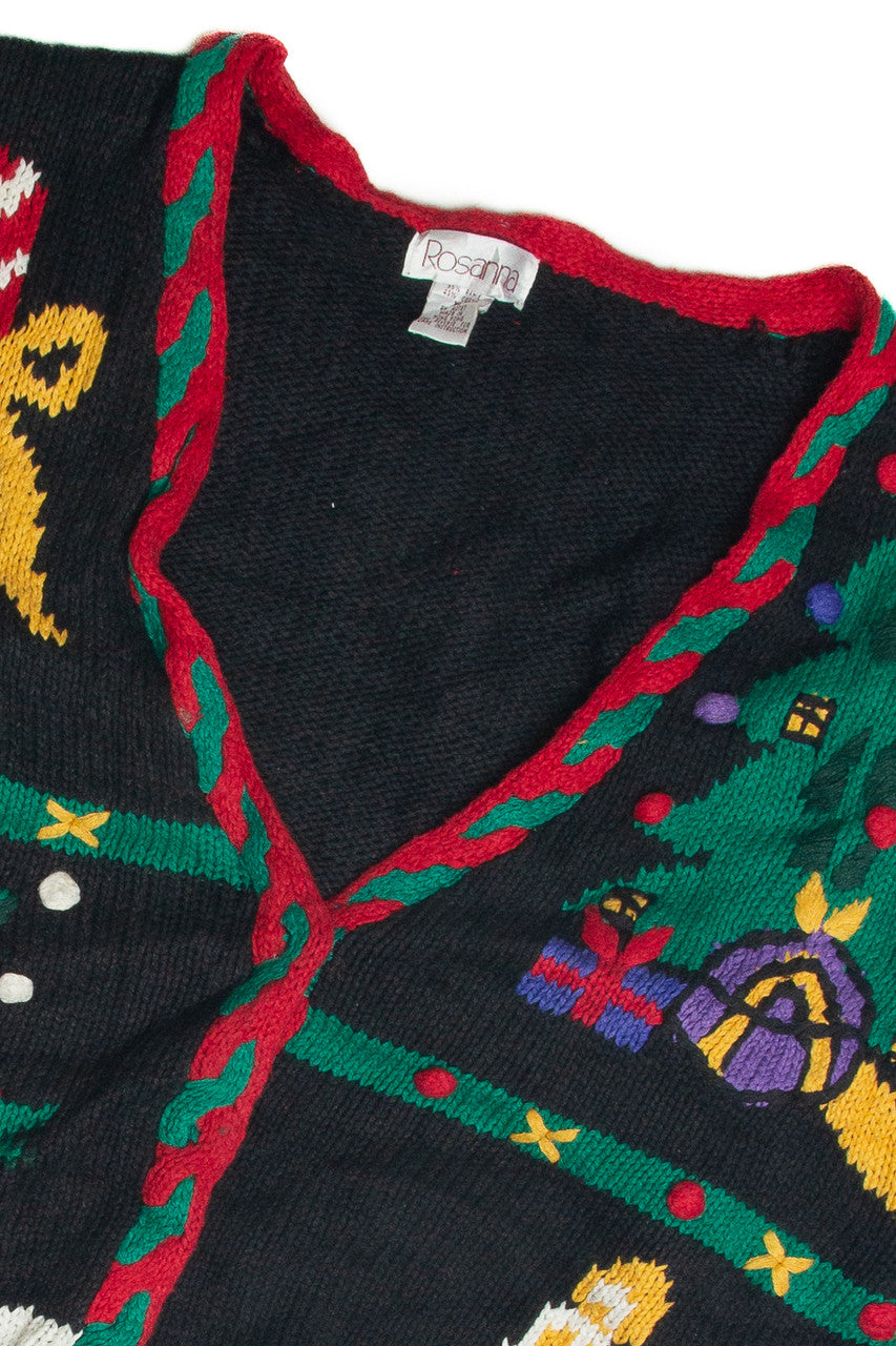 Vintage Black Ugly Christmas Cardigan 60930