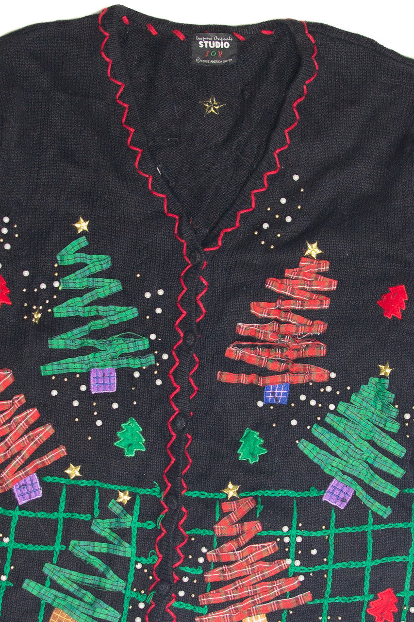 Vintage Black Ugly Christmas Cardigan 63106