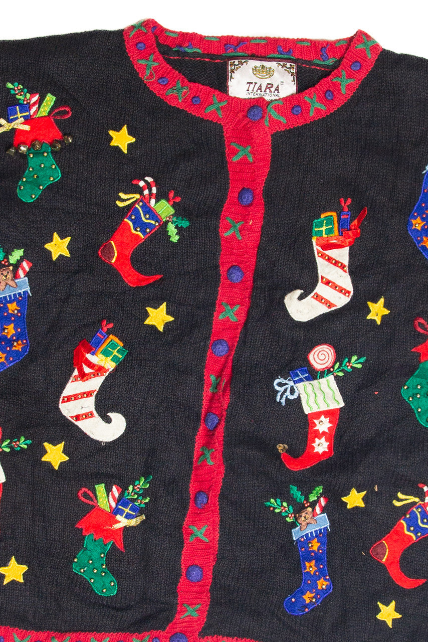 Vintage Black Ugly Christmas Cardigan 63133
