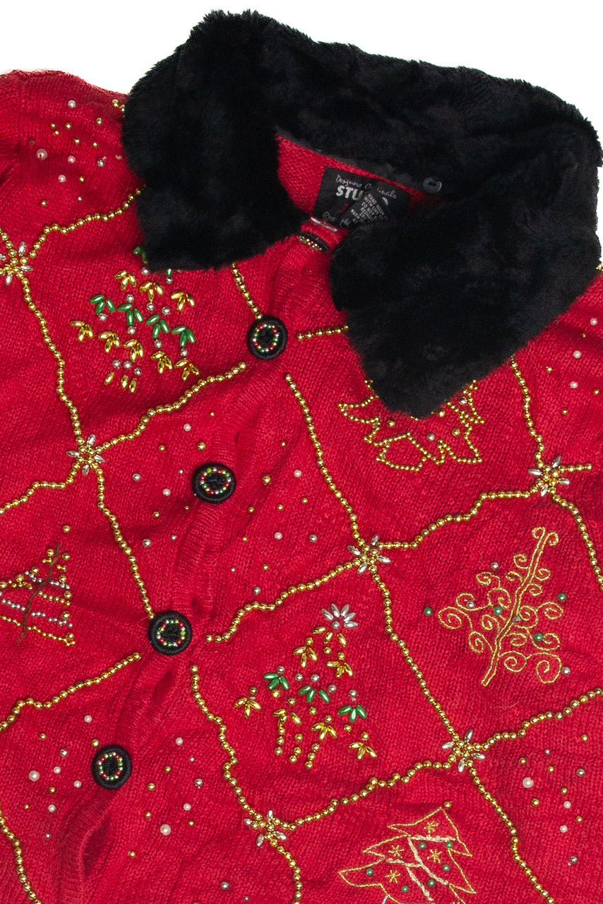 Vintage Red Ugly Christmas Cardigan 60894