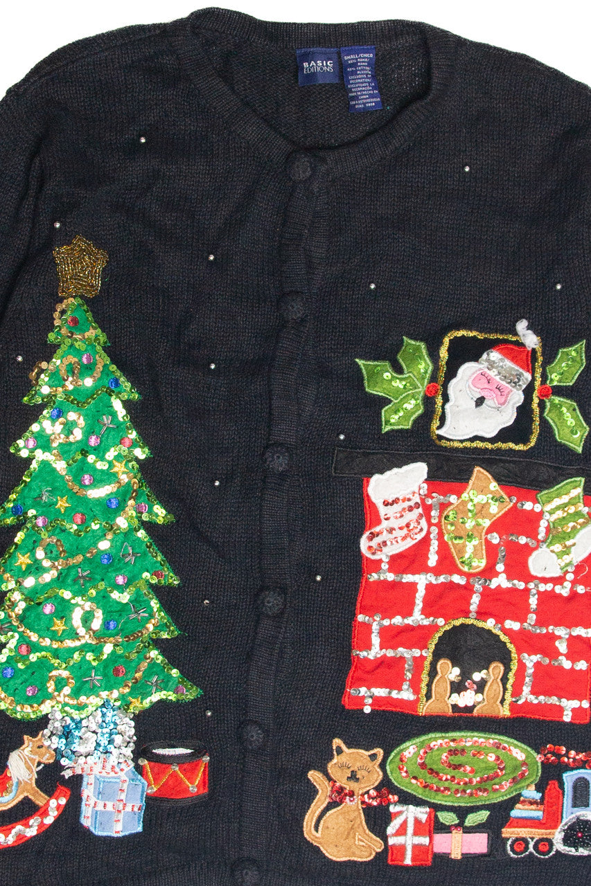 Vintage Black Ugly Christmas Cardigan 63325