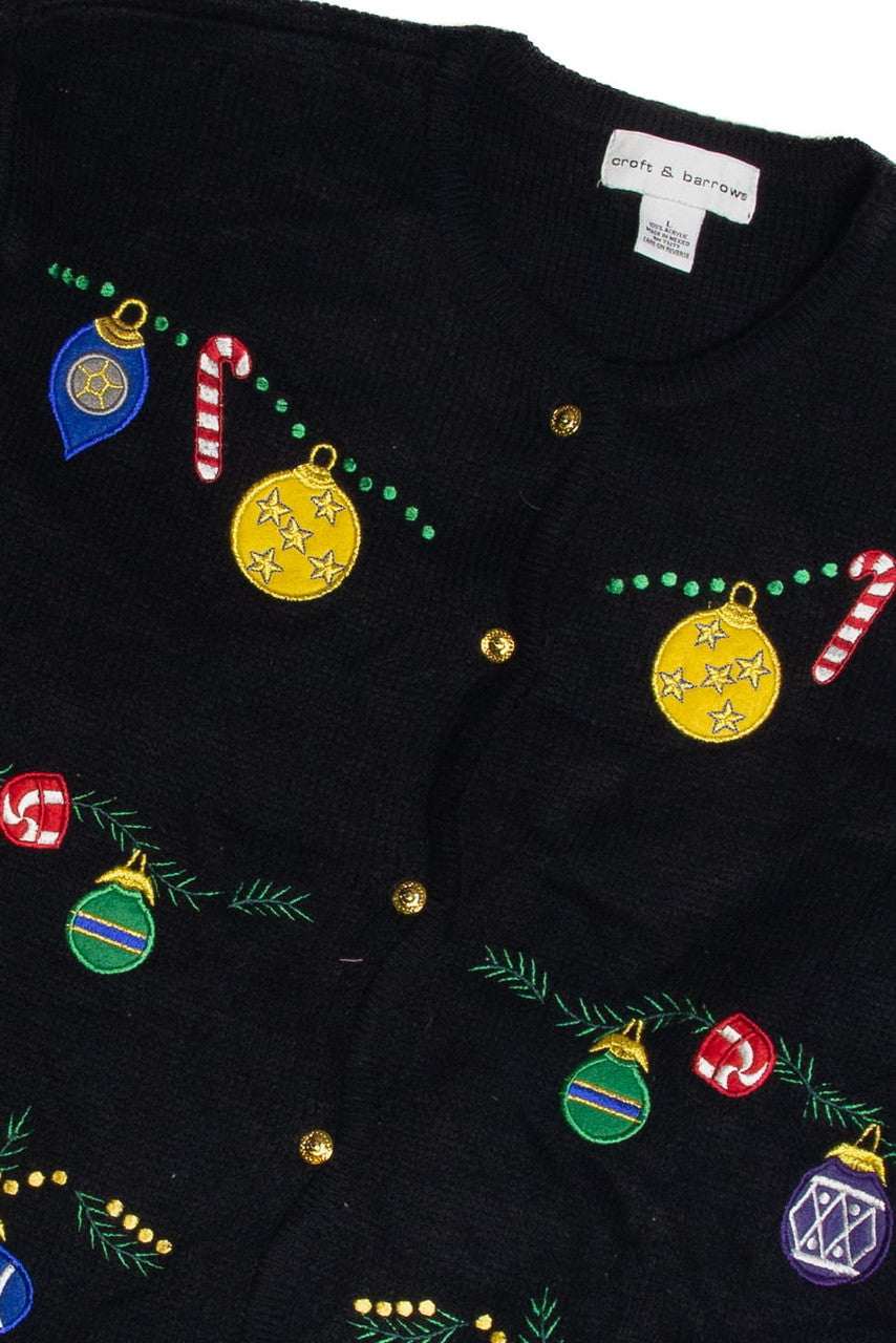 Vintage Black Ugly Christmas Cardigan 62640